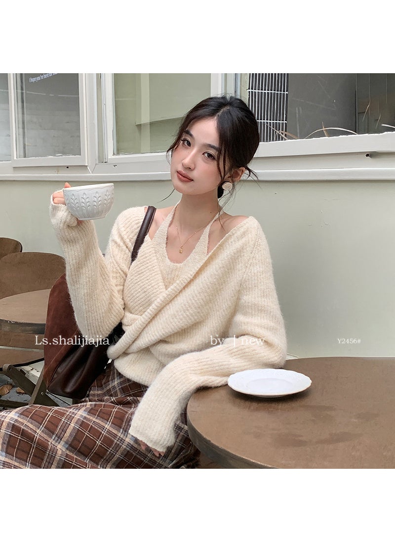 LS Elegant Layered Knit Top Autumn Fashion Y2456 Coffee