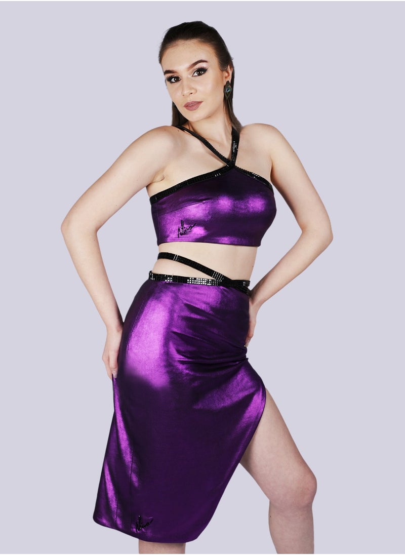 Lure - Criss Cross Purple Skirt