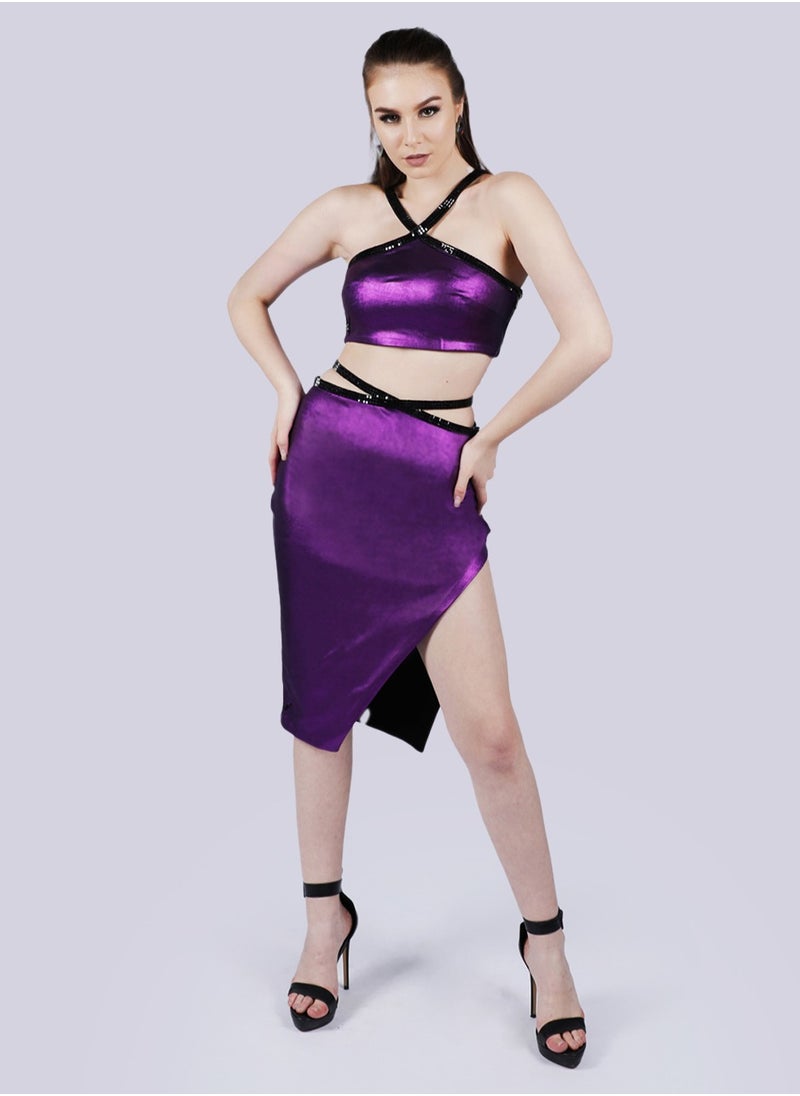 Lure - Criss Cross Purple Skirt