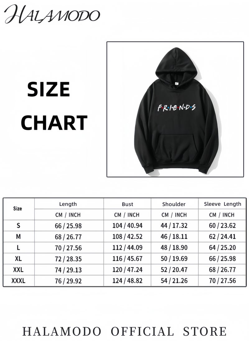 Unisex Hoodies Long-Sleeved Printed Tops Casual Sweatshirts Soft Sportswear Fashion Youth Pullovers with Drawstrings and Large Pockets for Daily Wear