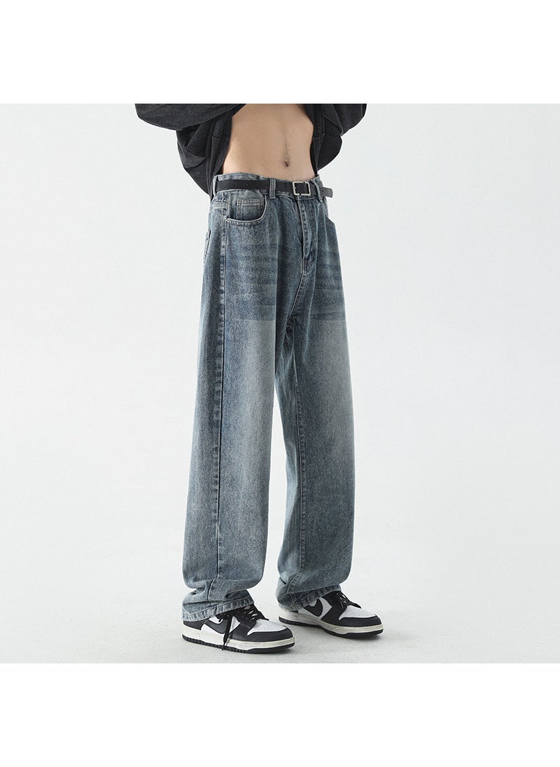 Casual American Wide-Leg Denim Nostalgic Blue