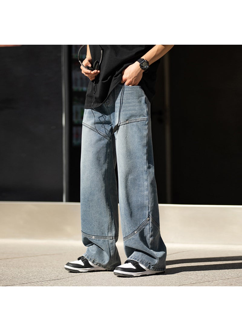 2024 Autumn Patchwork Denim Jeans Black