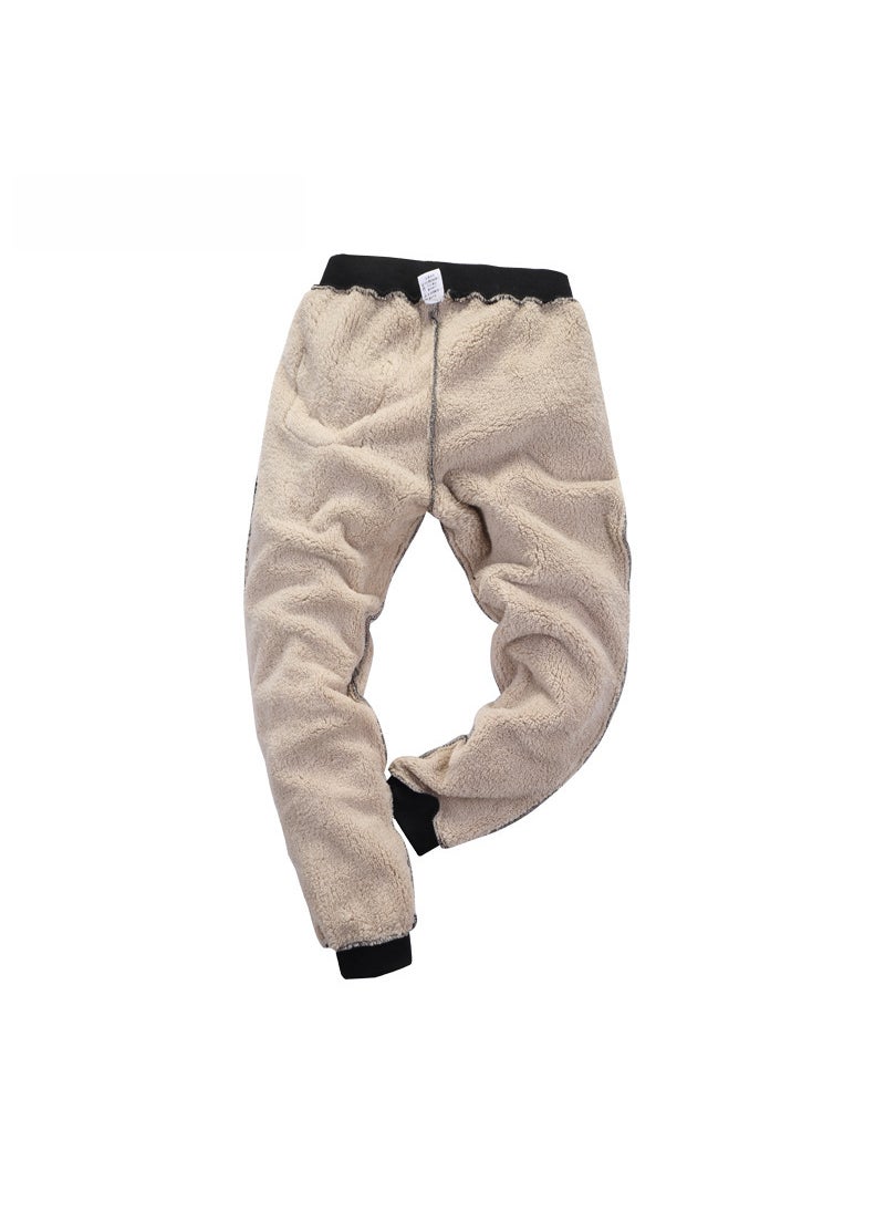 Winter Fleece-Lined Slim Sweatpants for Men Blue