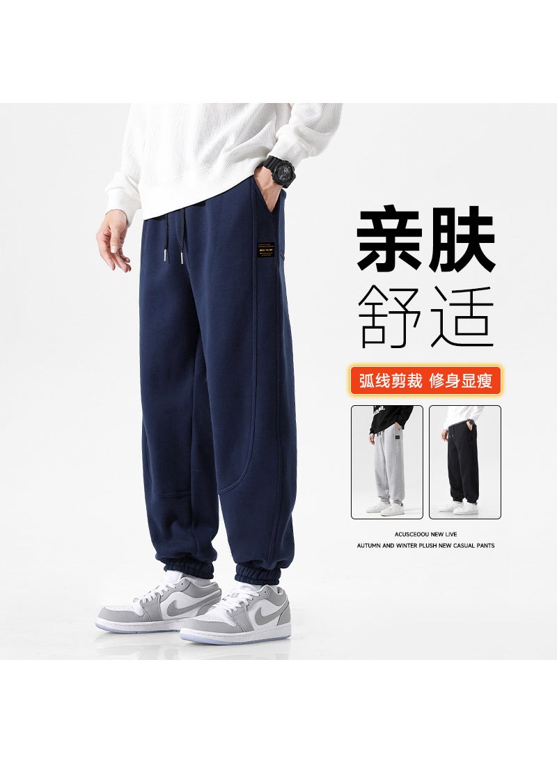 ACU Mens 2024 Fall Winter Casual Pants Breathable Slim Sweatpants Dark gray