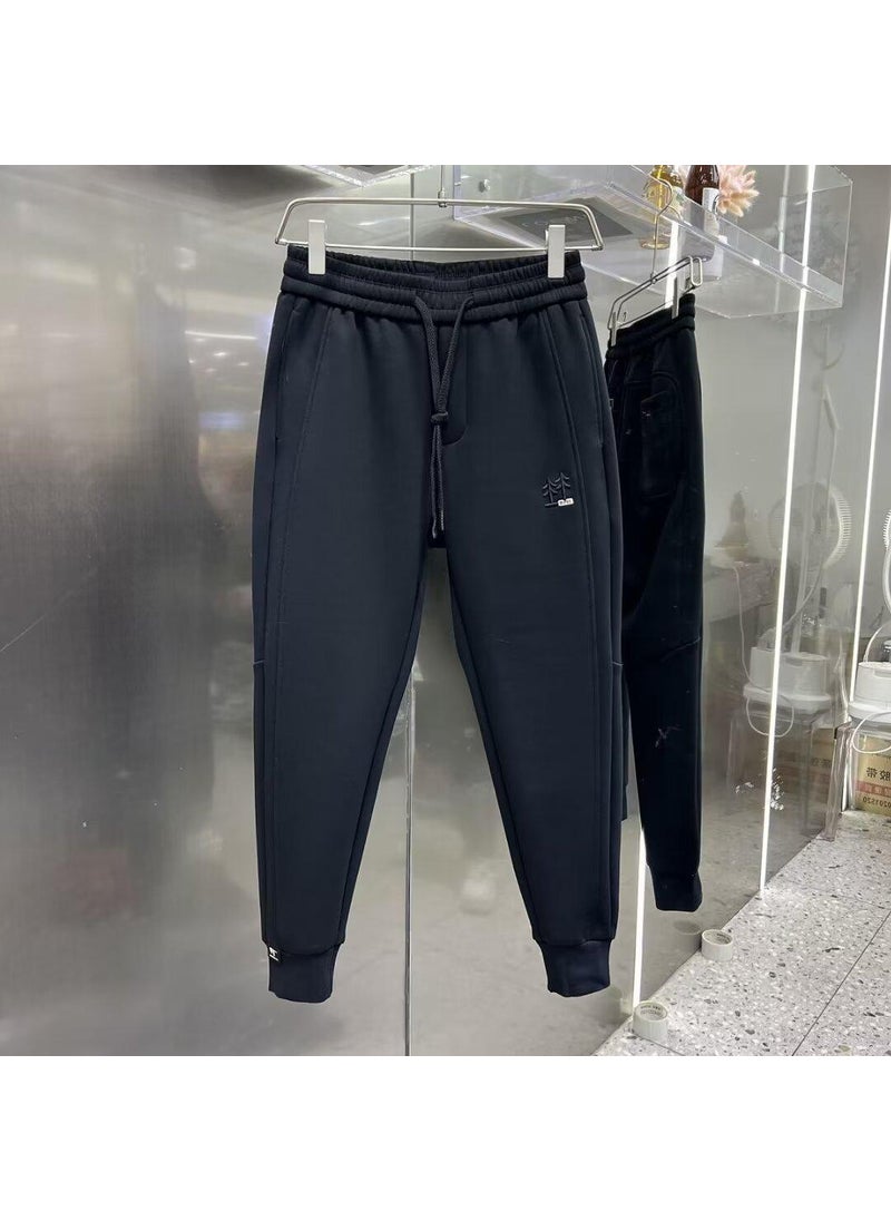 Mens Casual Joggers High Waist Tapered Pants black