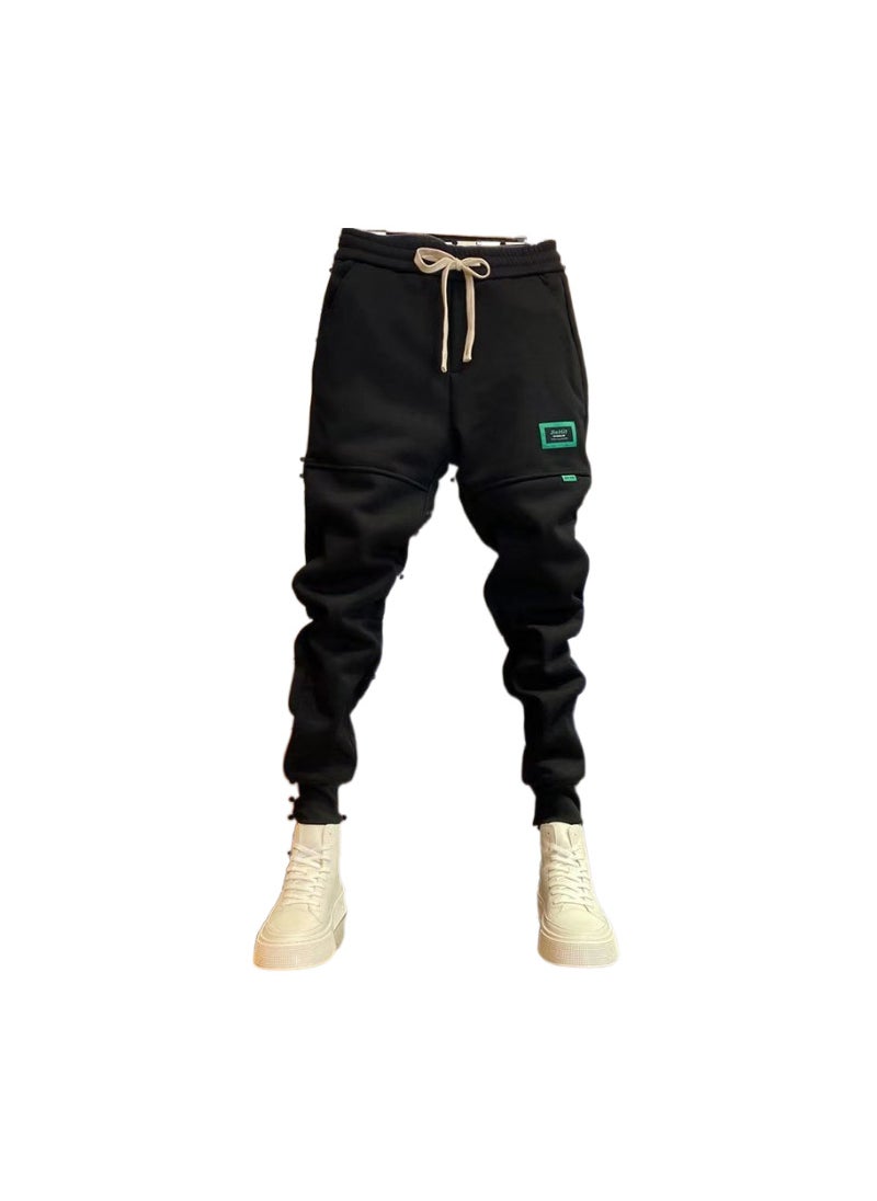 Winter Fleece Mens Slim Joggers k085 Black