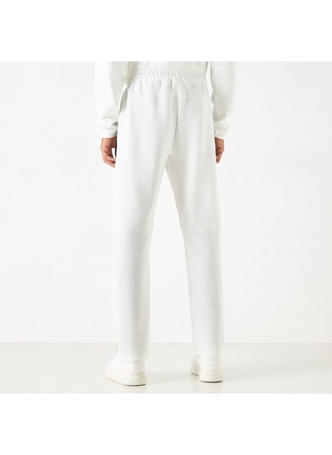 Kappa Solid Track Pants with Drawstring Closure and Pockets