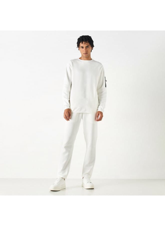 Kappa Solid Track Pants with Drawstring Closure and Pockets