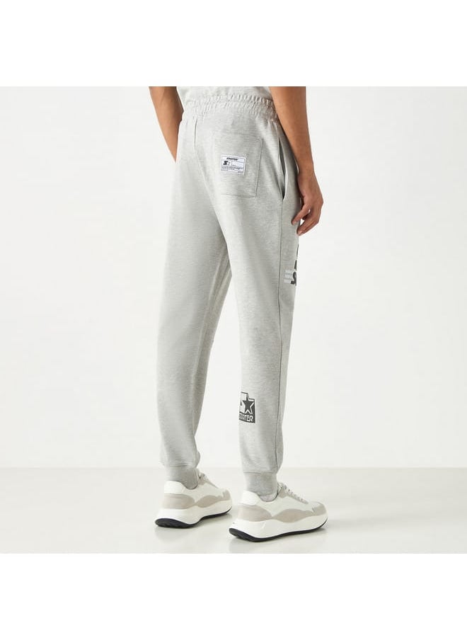 Starter Logo Embossed Flexi Waist Relaxed Fit Joggers with Drawstring Closure