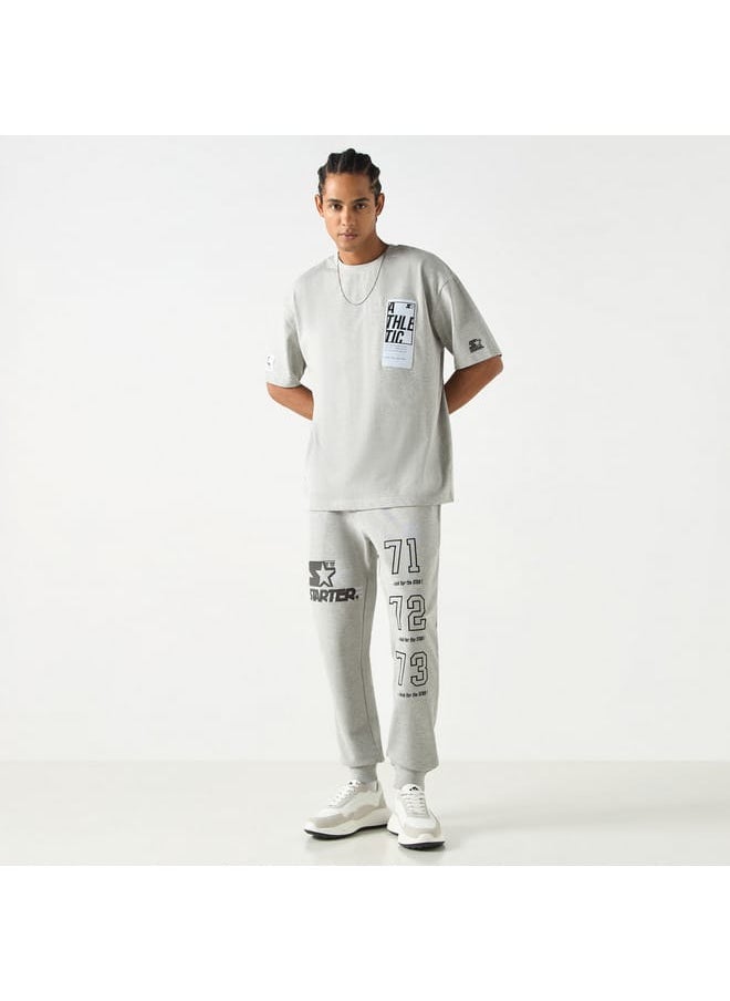 Starter Logo Embossed Flexi Waist Relaxed Fit Joggers with Drawstring Closure