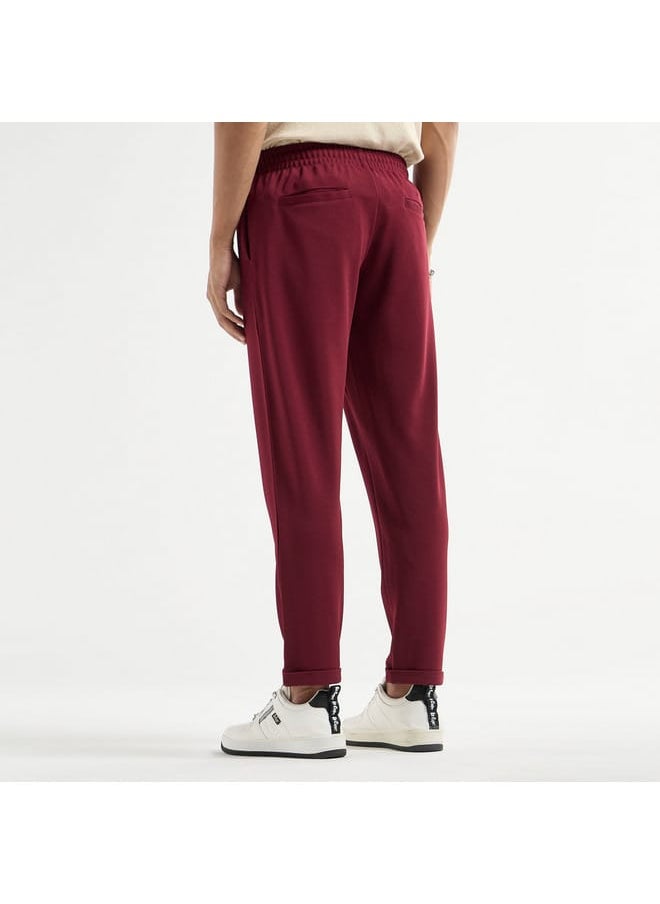 Textured Regular Fit Pants with Flexi Waist and Pockets