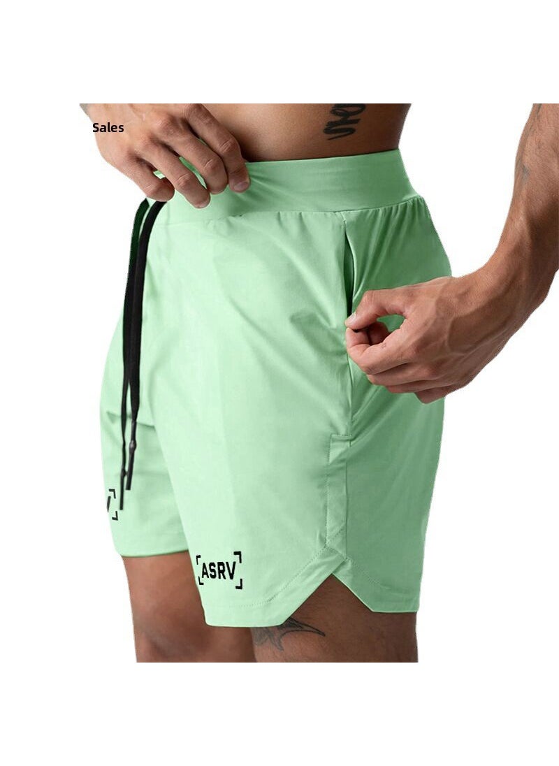 2024 summer mens sports shorts American youth loose quick-drying fifth pants mens running training fitness pants Army Green