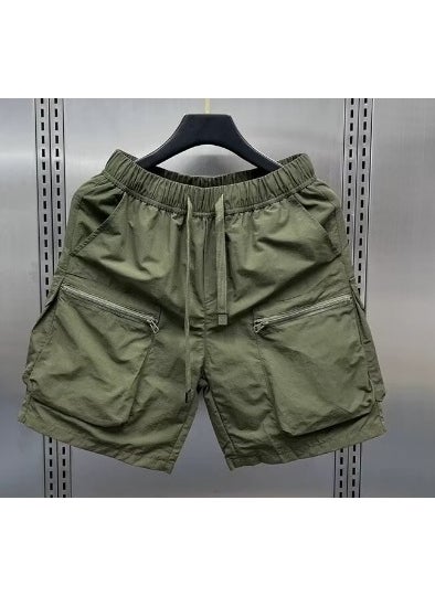 2024 Summer Mens Athletic Shorts Fashion Slim Fit Casual Quick-Dry Army Green