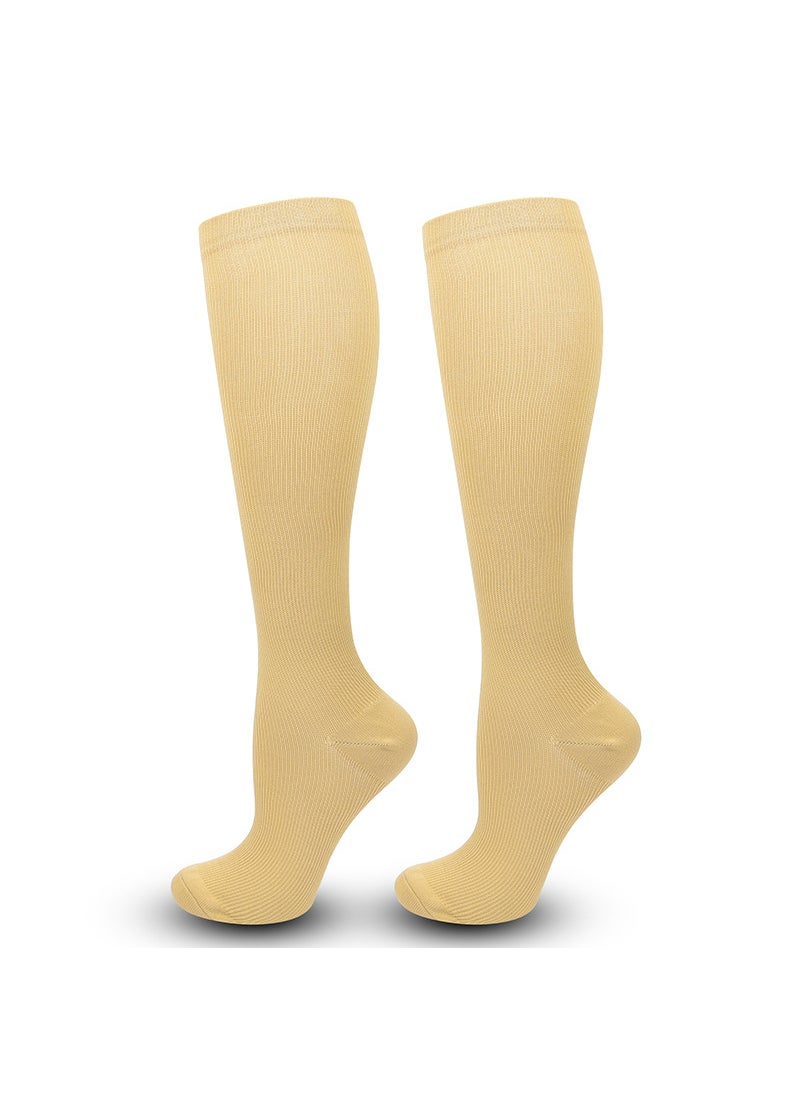 Solid Color Compression Socks for Nurses Flat skin color