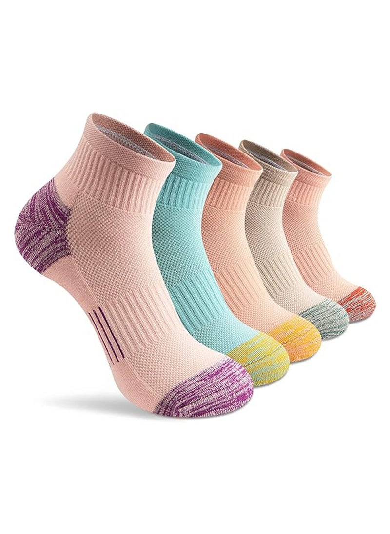 5 Pairs Summer Sports Sweat Absorbent Socks for Men and Women (Size 37-45)