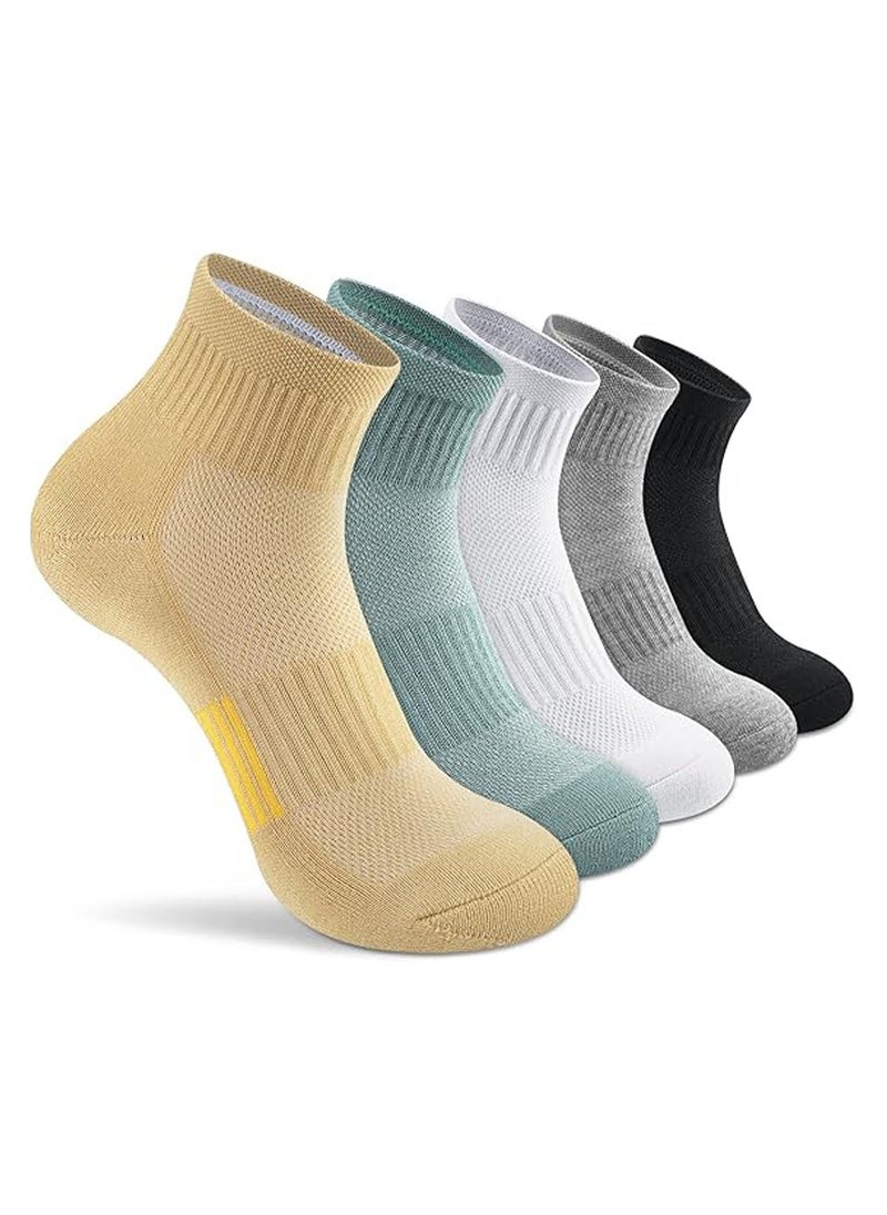 5 Pairs Summer Sports Sweat Absorbent Socks for Men and Women (Size 37-45)