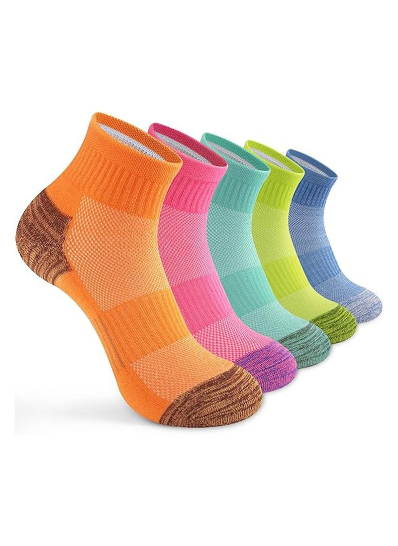 5 Pairs Summer Sports Sweat Absorbent Socks for Men and Women (Size 37-45)