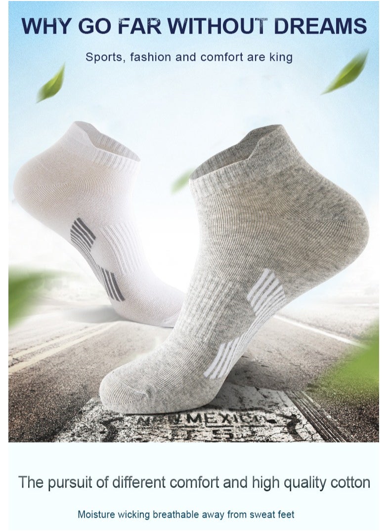 5 Pairs Men's Summer Breathable Sweat Absorbent Socks (Size 38-45)