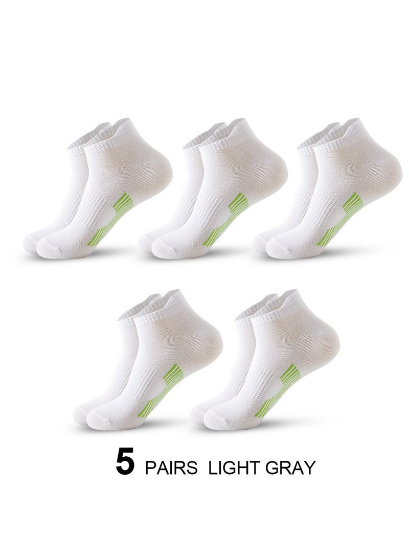 5 Pairs Men's Summer Breathable Sweat Absorbent Socks (Size 38-45)