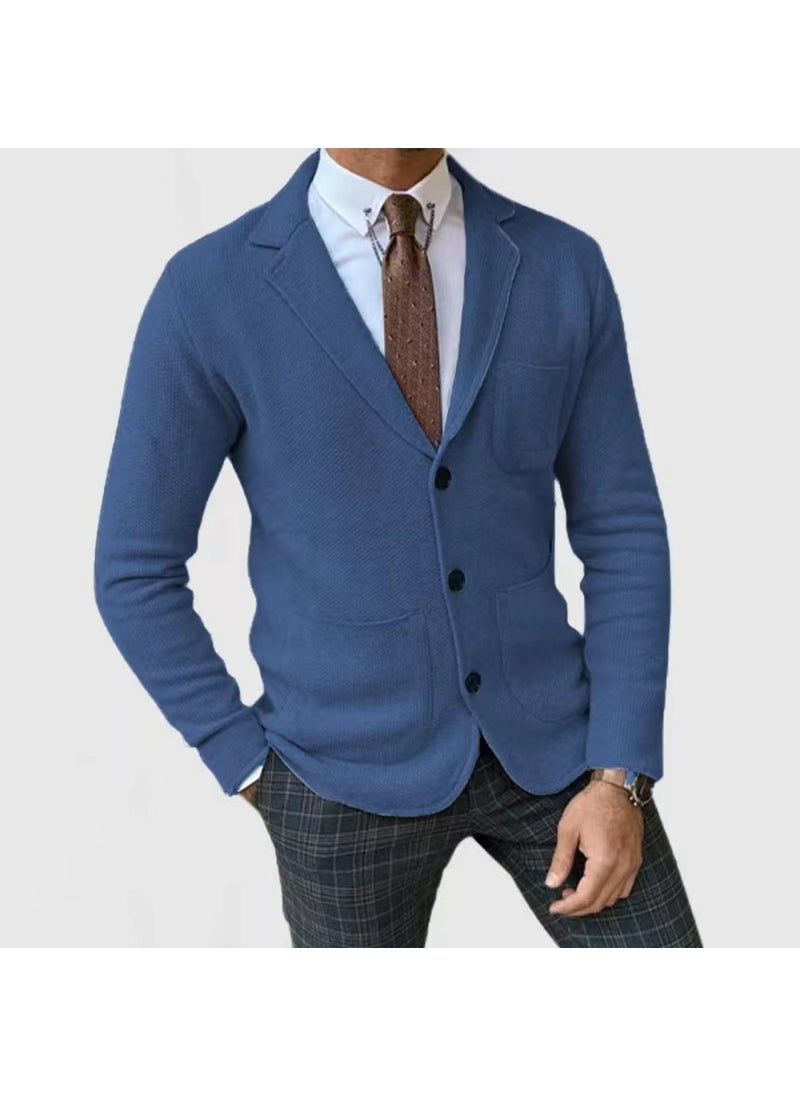 Cross-border exclusive for foreign trade mens clothing 2024shopify autumn and winter popular slim fit British suit casual formal suit Dark gray