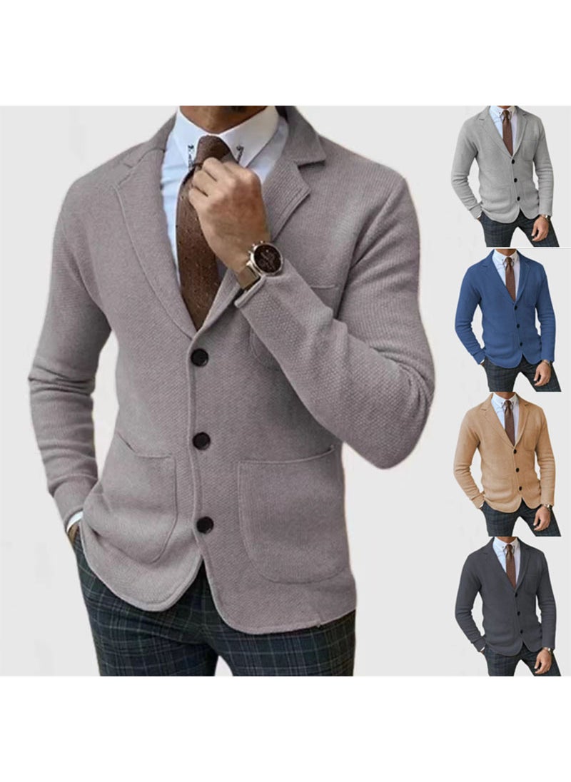 Cross-border exclusive for foreign trade mens clothing 2024shopify autumn and winter popular slim fit British suit casual formal suit Khaki