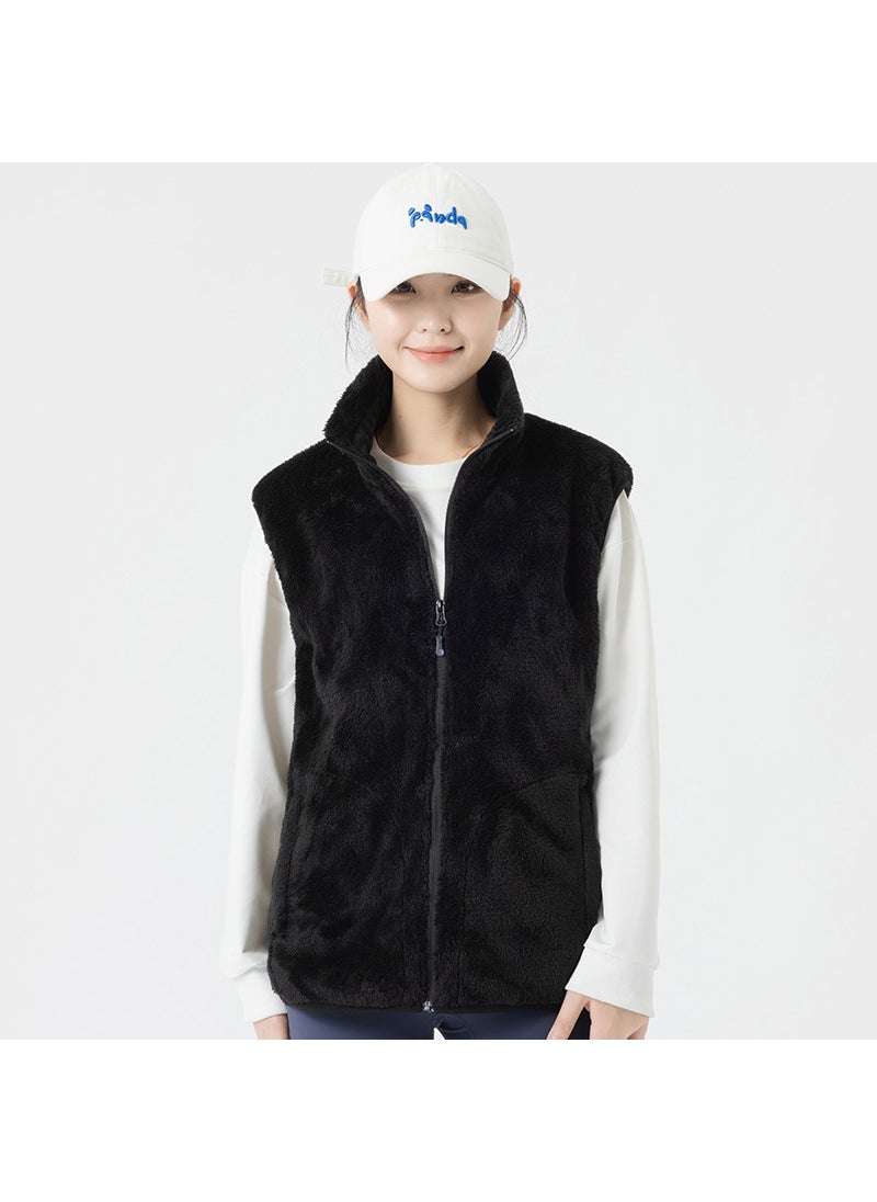 Unisex Heated Casual Vest New Arrival Fleece Black double control zone 9 heating