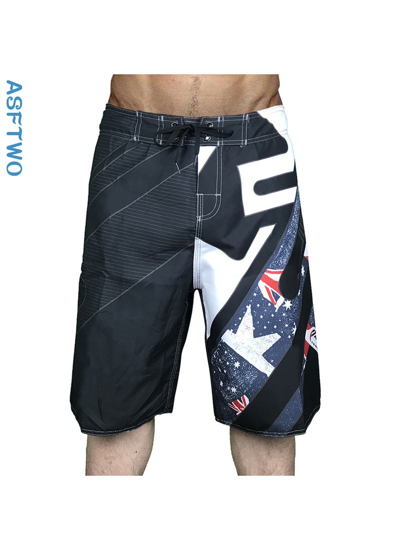 2020 Quick-Dry Surf Beach Shorts Mens Fitness Black