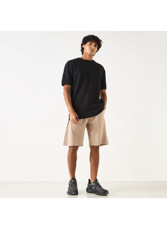 Kappa Textured Shorts with Drawstring Closure and Pockets