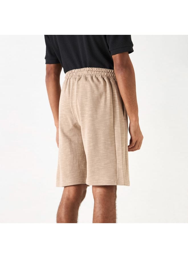 Kappa Textured Shorts with Drawstring Closure and Pockets