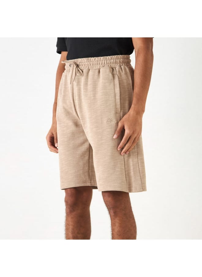 Kappa Textured Shorts with Drawstring Closure and Pockets