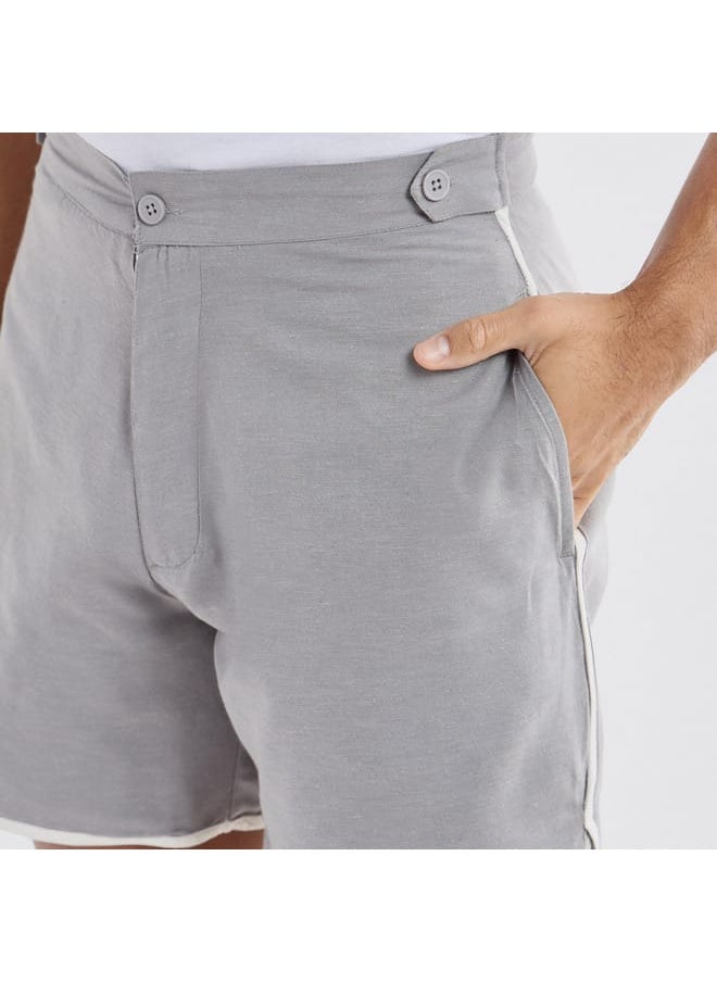 Solid Shorts with Pockets and Piping Detail