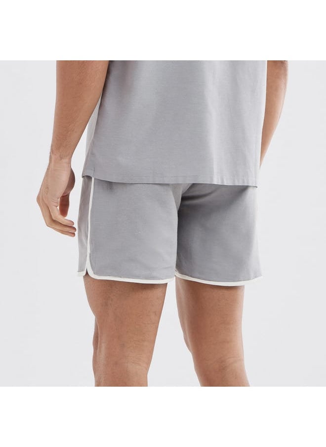 Solid Shorts with Pockets and Piping Detail