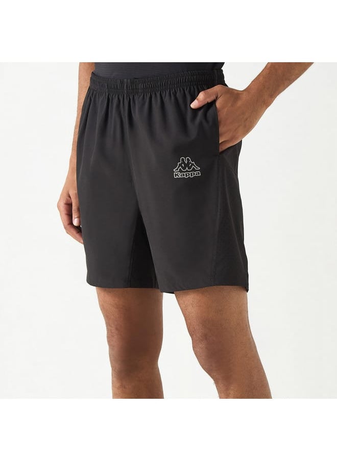 Kappa Logo Print Shorts with Pockets and Elasticated Waistband