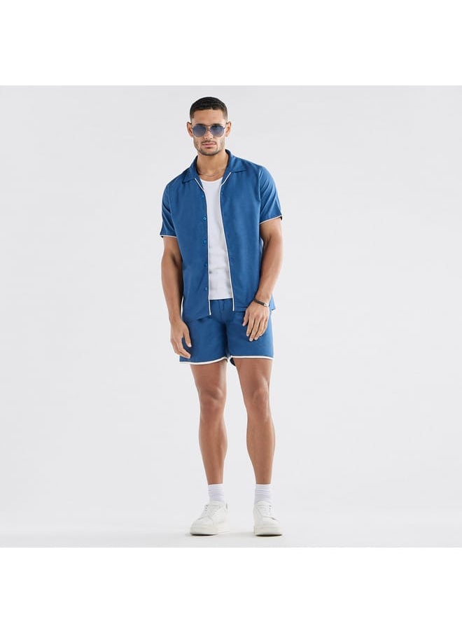 Solid Shorts with Pockets and Piping Detail