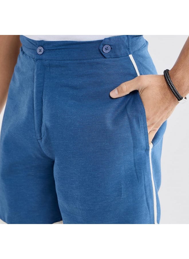 Solid Shorts with Pockets and Piping Detail