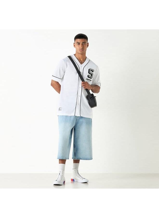 Starter Solid Shorts with Button Closure and Pockets