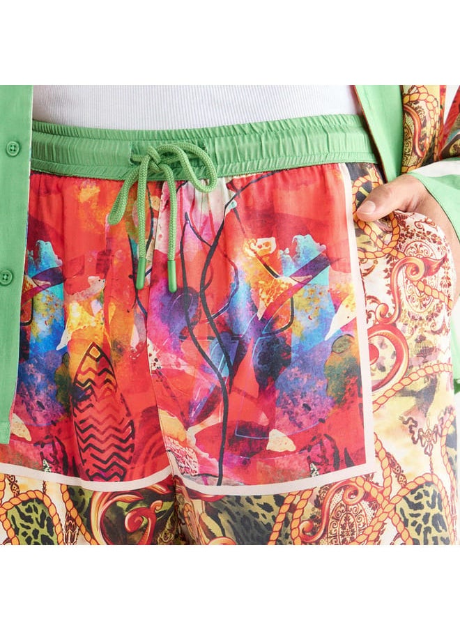 All-Over Print Shorts with Flexi Waist and Pockets