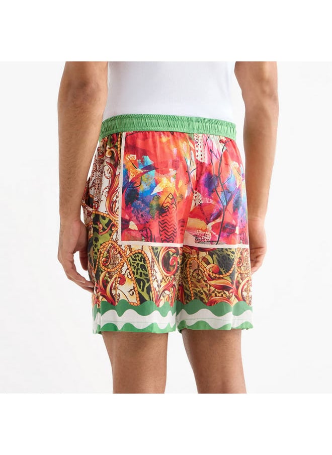 All-Over Print Shorts with Flexi Waist and Pockets