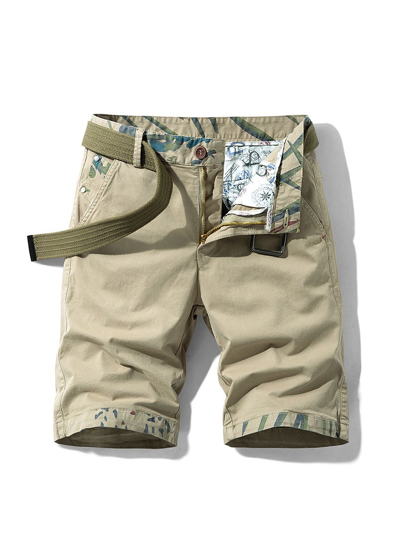 2024 Mens Casual Shorts Summer New Korean Cargo Khaki