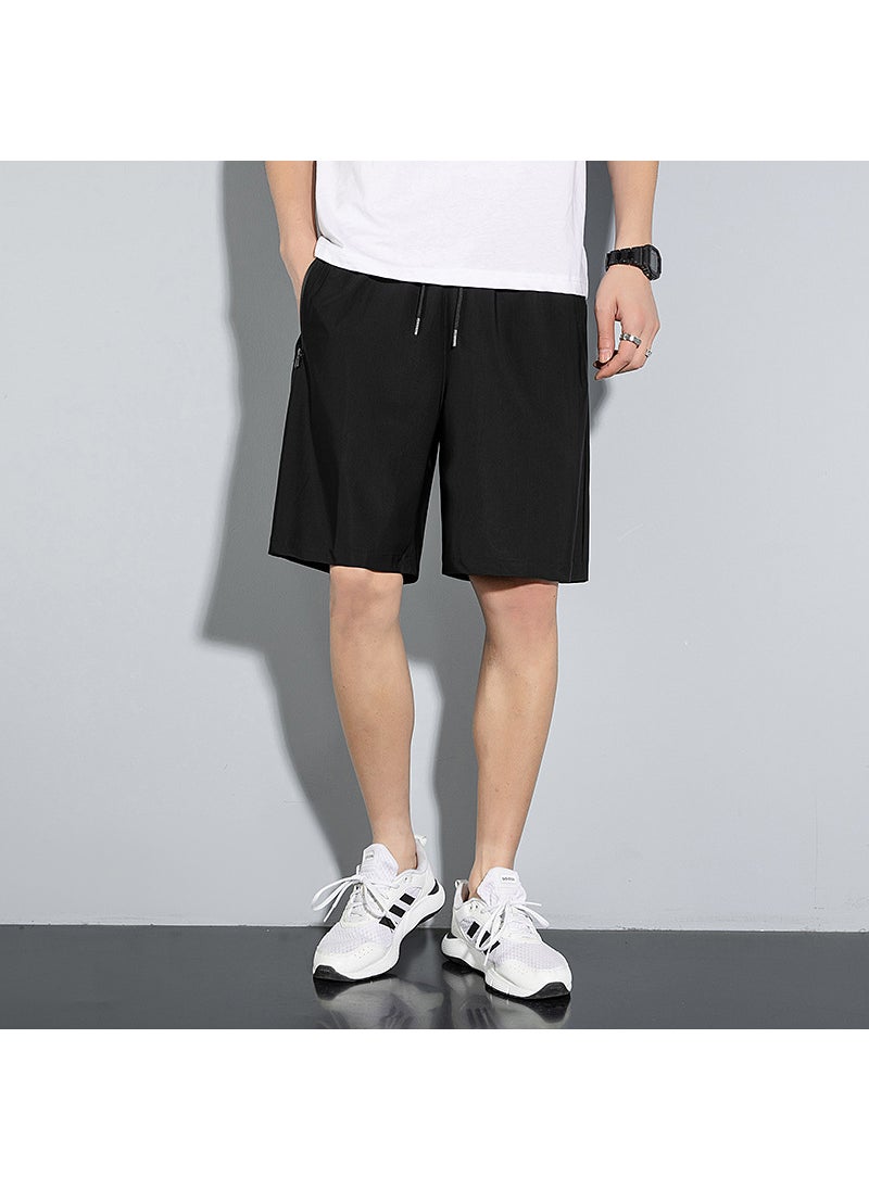 Mens Summer Silk Casual Shorts Grey