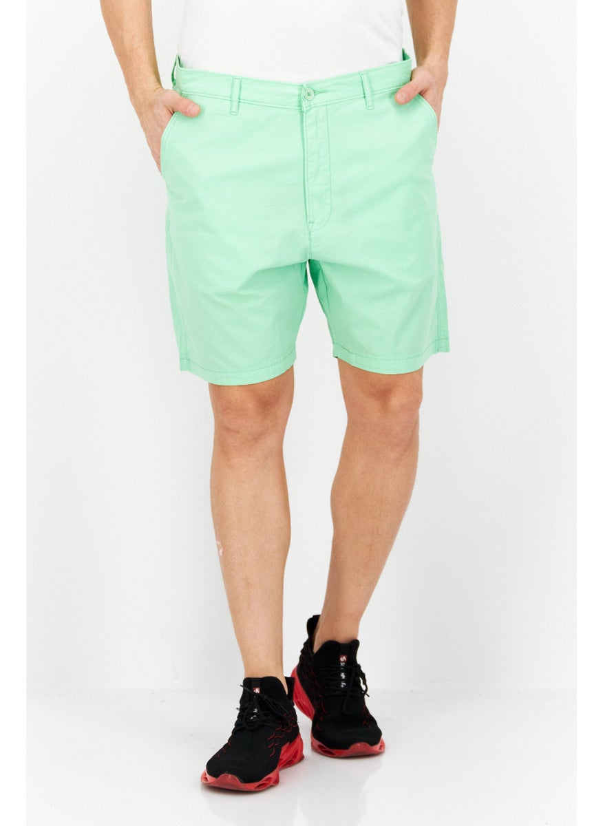 Men Solid Chino Short, Lime Green