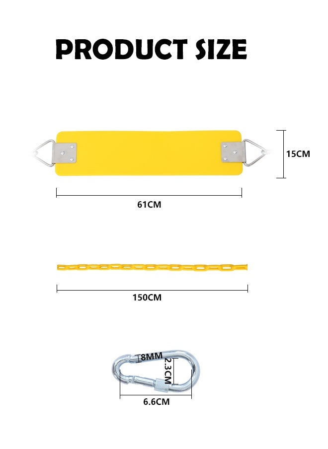 Non-Slip Sturdy Durable Easy Installation Swing Seat Set Playground Equipment 61x15x150cm