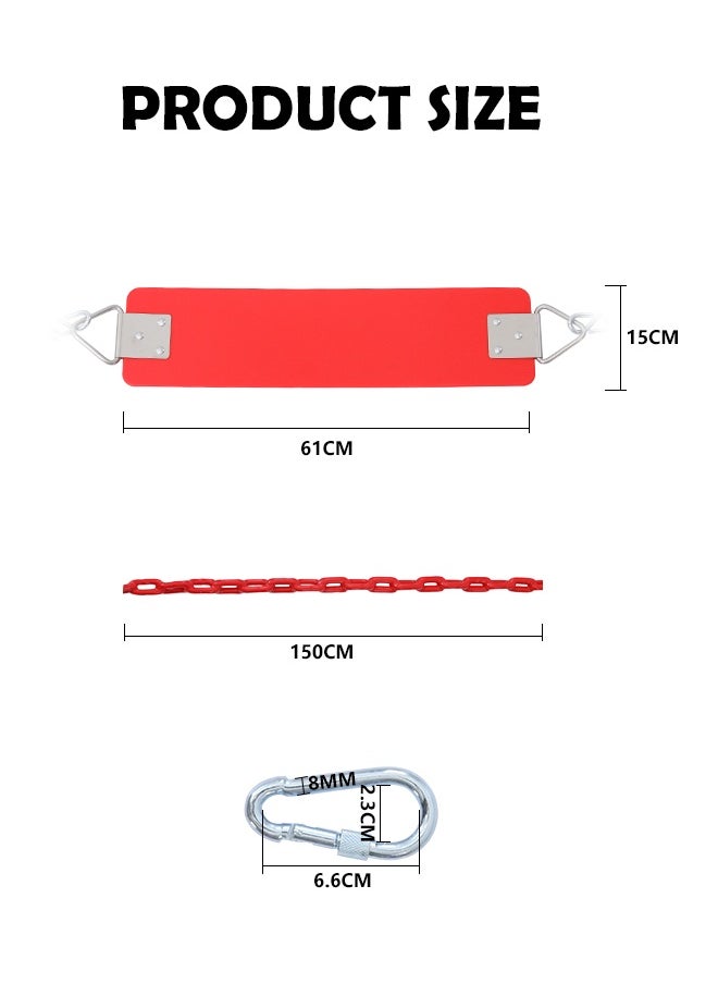 Outdoor Plastic Single Baby Swing Seat 61x15x150cm