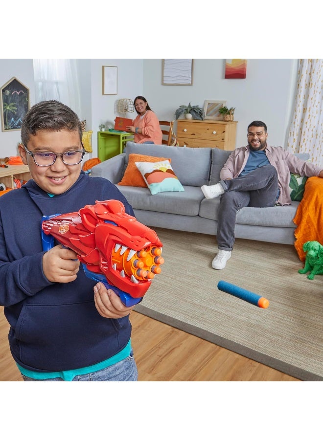 Nerf Junior Wild Lionfury, Easy Play Dart Blaster, 16 Nerf Elite Darts, Nerf Blaster Lion Toys, Outdoor Toys - Age 6 years & Up.