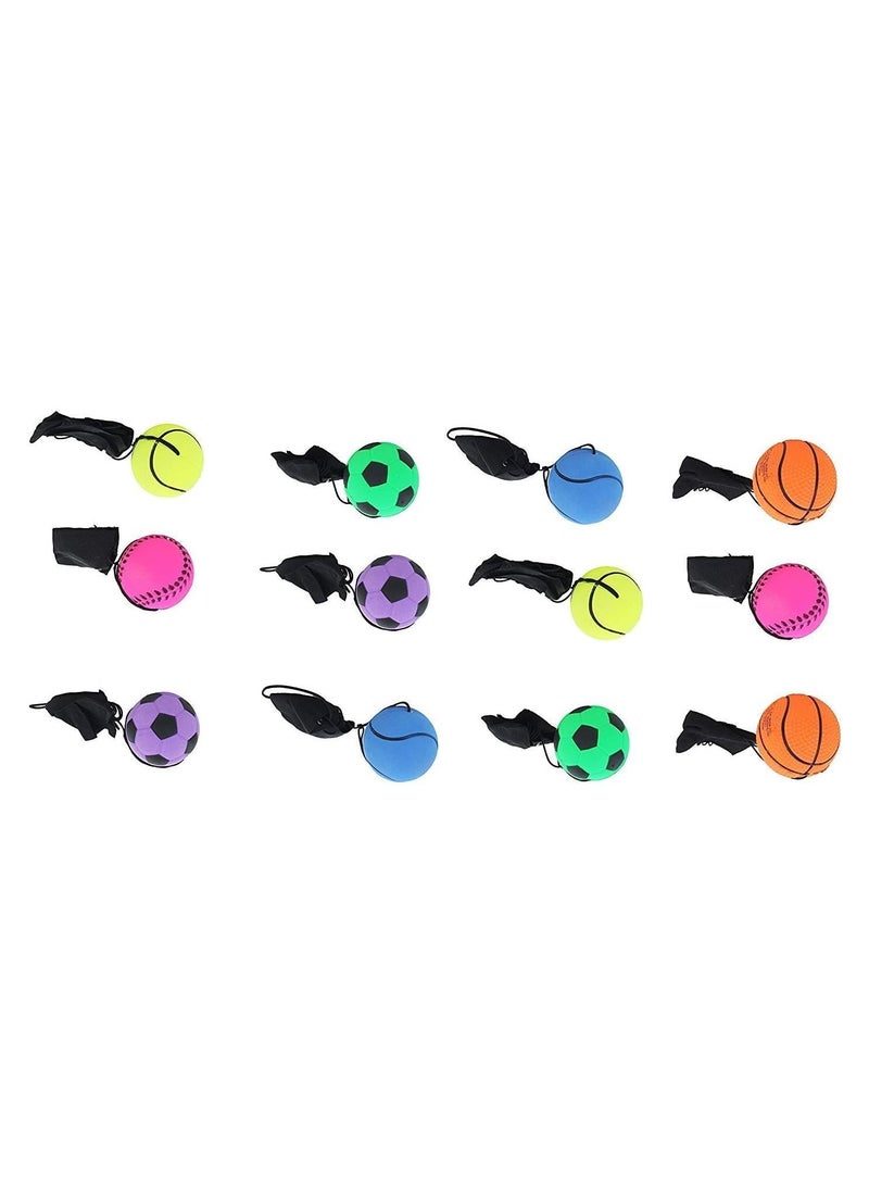 Toys & Games Bungee Cord Ball 12 Pc Wrist Stringed Rubber Bungee Ball (Colors & Styles Will Vary)