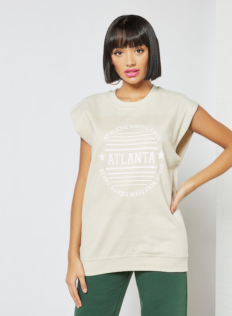 Atlanta Graphic Sweatshirt Beige