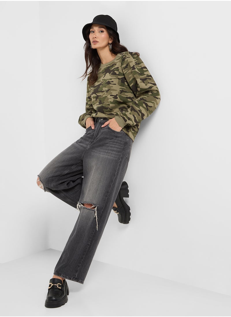 Camo Print Sweatshirt