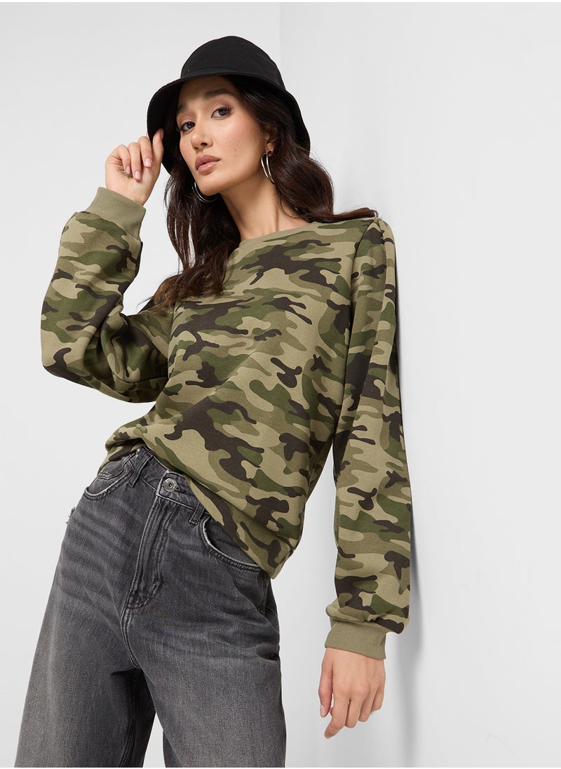 Camo Print Sweatshirt