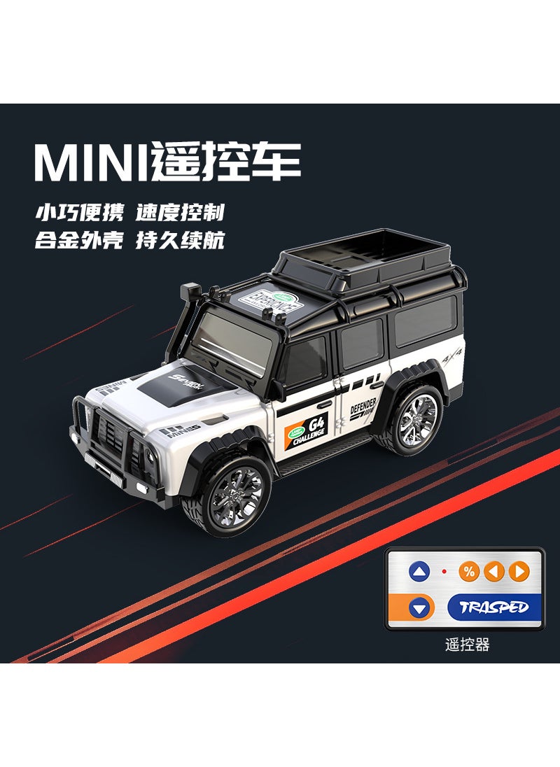 1/64 Scale Mini RC Car Model with Lights for Kids A-6601a white off-road [four wheels]