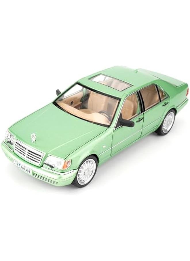 Compatible for 1:24 Benz W140 S320 Model Car, Diecast Collectible Pull Back Toy Car, Retro Classic Car with Sound and Light for Adults Kids Boys Girls, Gift Green